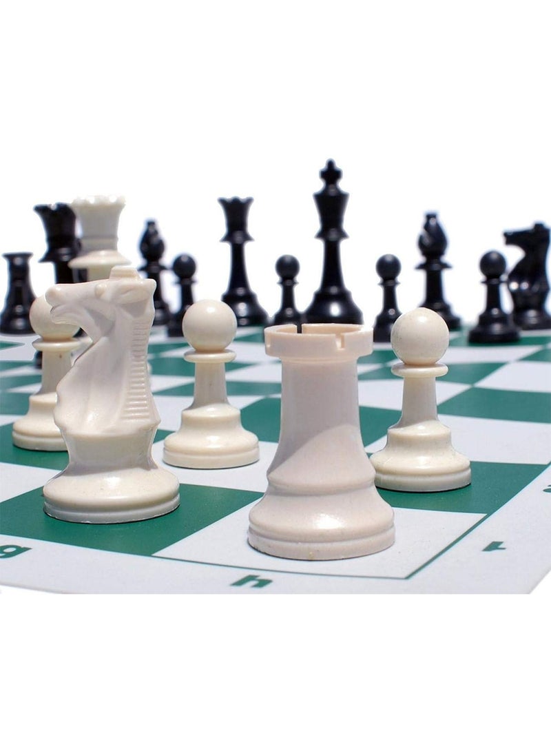 Tournament Chess Set with Carry Tube – 50cm Foldable Board, Staunton Pieces Non-Slip Felt Base – Large Portable Chess Set for Adults - Image 3