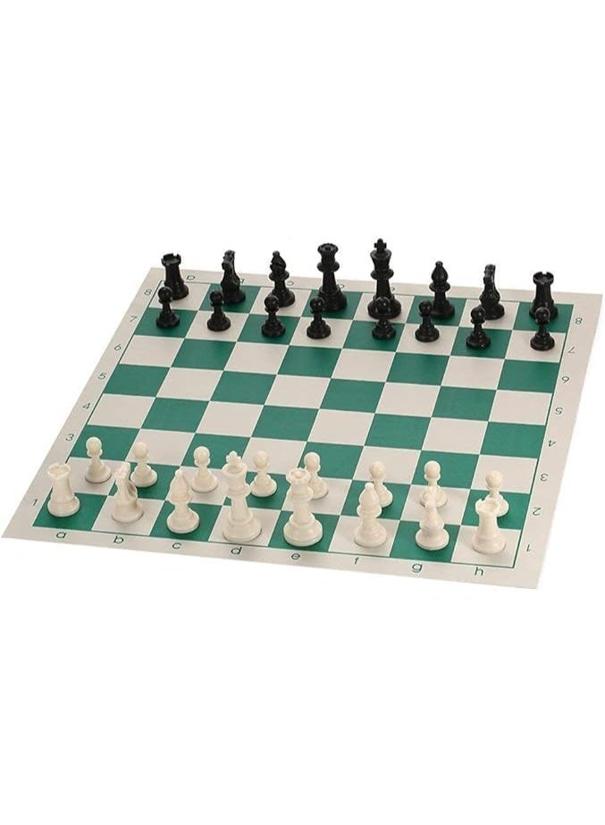 Tournament Chess Set with Carry Tube – 50cm Foldable Board, Staunton Pieces Non-Slip Felt Base – Large Portable Chess Set for Adults - Image 1