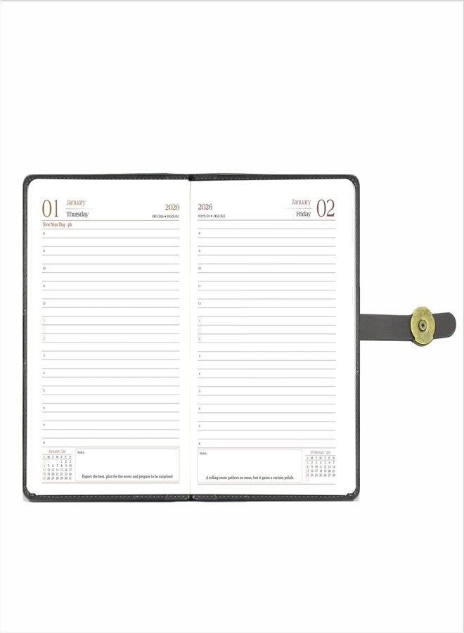 Viva MOON 2026 A5 Dated New Year Diary | 400 Ruled Pages | 70 GSM, Thermo PU Cover | Artistic Design, Metal Loop Closure | (Grey) - Image 3