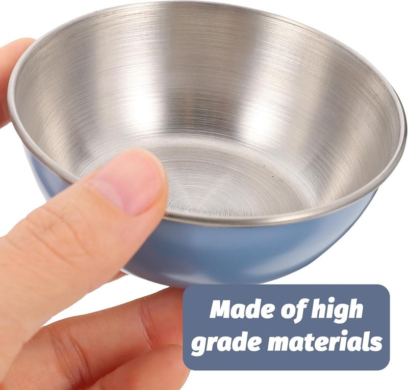 2pcs Stainless Steel round Soy Sauce Dishes Metal Seasoning Bowls for Sushi Appetizer Snack Condiment Serving Set - Image 4