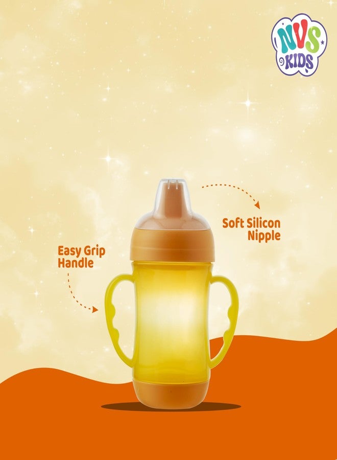 NVS KIDS Baby Spout Cup Sipper 240ml for Babies, Infants & Toddlers | Anti-Spill Sippy Cup with Soft Silicone Spout | BPA Free, Safe & Durable for Kids (Yellow) - Image 4