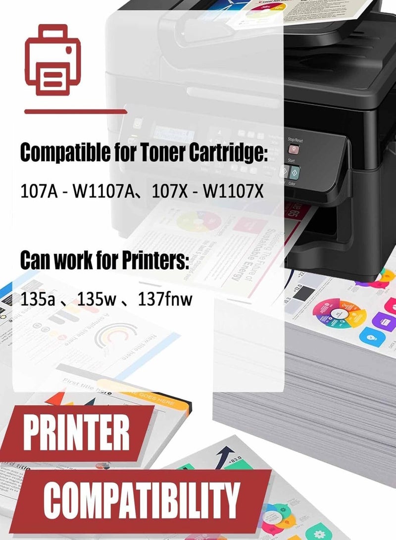 HP Mfp 135a printer Toner Cartridge , HP Mfp 135w printer Toner Cartridge , HP Mfp 135 fnw printer Toner Cartridge Compatible replacement for HP 107A (w1107A) Toner Cartridge  Colour: Black - Image 2