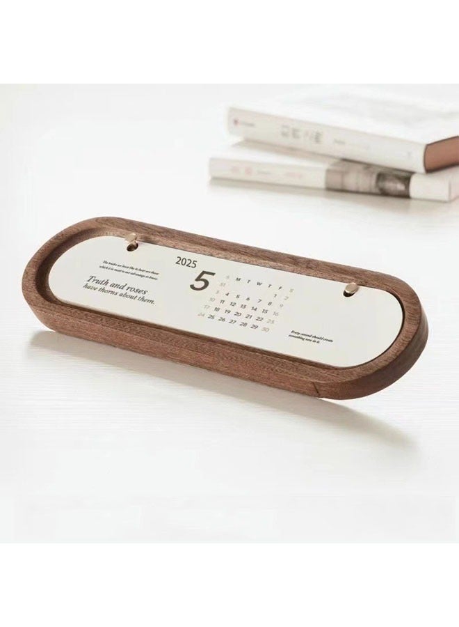 general 2025 Wooden Desk Calendar Calendar Monthly Calendar Office Desktop Year of the Snake Desk Calendar Base Calendar Rack - Image 2