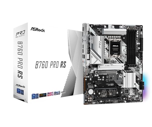 ASRock B760 Pro RS ATX Motherboard Supports 14th13th12th Gen Intel DDR5 7200 OC PCIe 50 25G LAN 1011 Power Phase Front Rear USBC