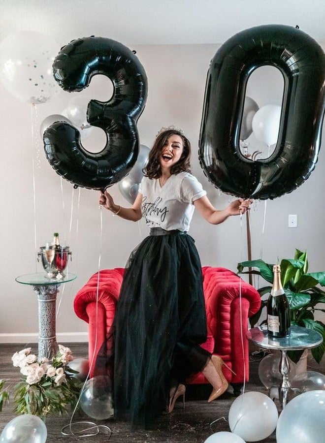 IWERP Black Number 0 Balloon 40 Inch, 0 Balloon Number for 10th 20th 30th 40th 50th 60th Birthday Decorations, Black Party Supplies - Image 3