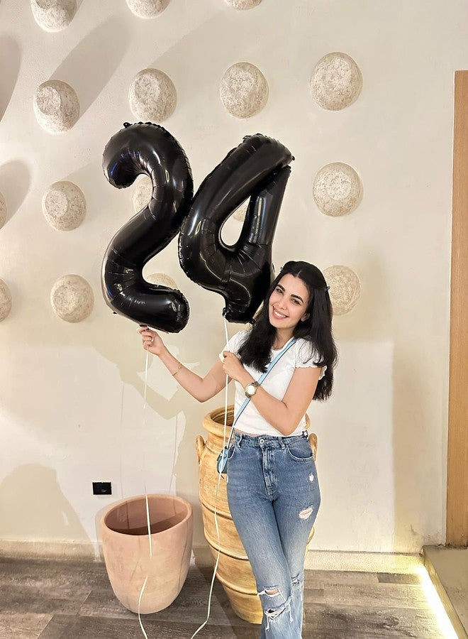 IWERP Black Number 0 Balloon 40 Inch, 0 Balloon Number for 10th 20th 30th 40th 50th 60th Birthday Decorations, Black Party Supplies - Image 4