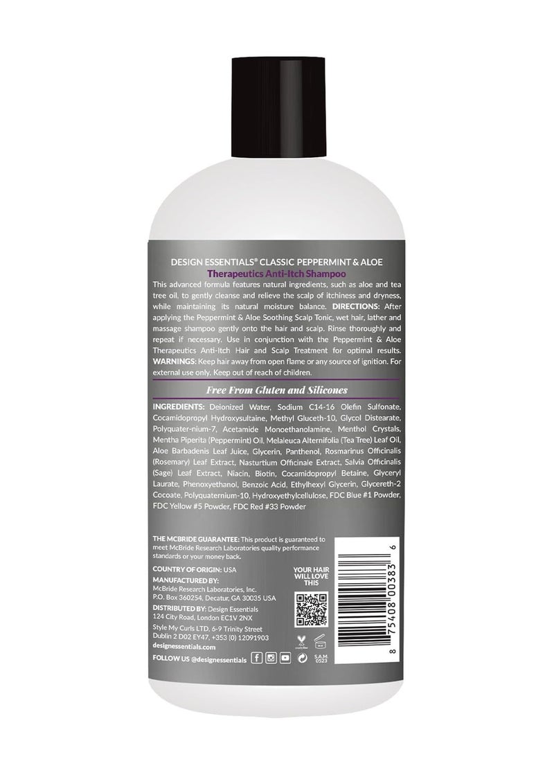 Design Essentials Design Essentials Peppermint & Aloe Therapeutics AntiItch Shampoo Control Scalp Flaking & Itching, 32 Fl Oz  - Image 2