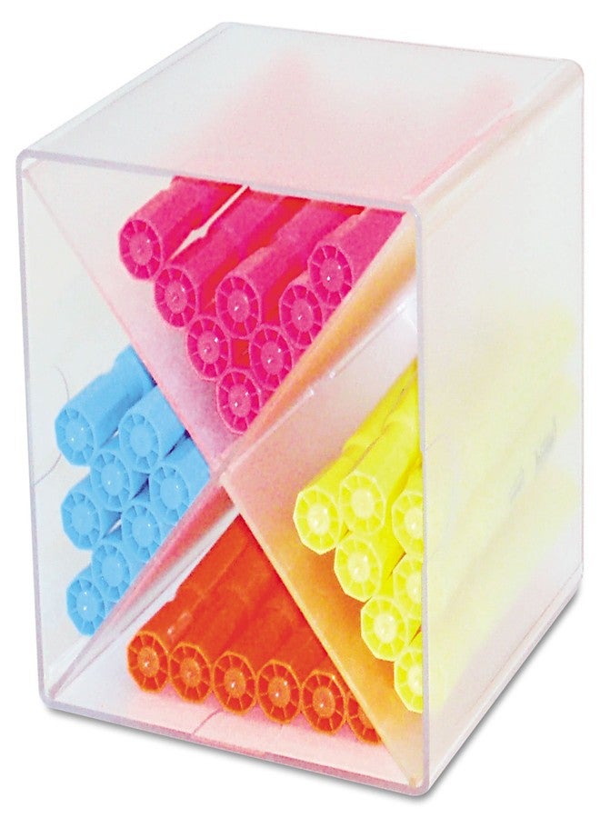 deflecto 350201 Desk Cube with "X" Dividers, Clear Plastic, 6 x 7-1/5 x 6 - Image 2