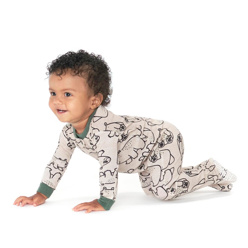 Gerber Baby Boys 4-Pack Footed Pajamas, Bears & Trucks Grey, 12 Months - Image 2