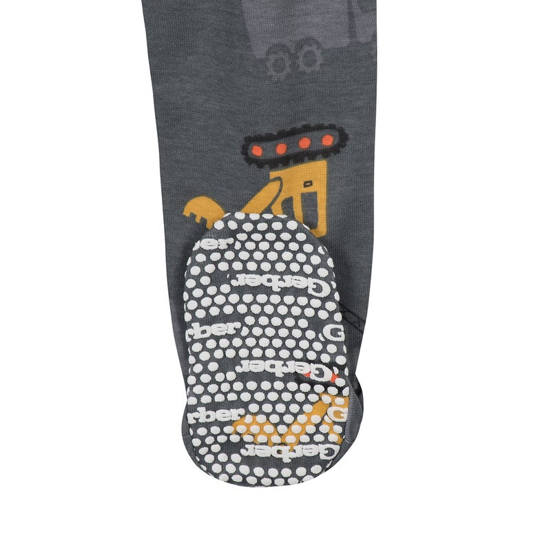 Gerber Baby Boys 4-Pack Footed Pajamas, Bears & Trucks Grey, 12 Months - Image 5