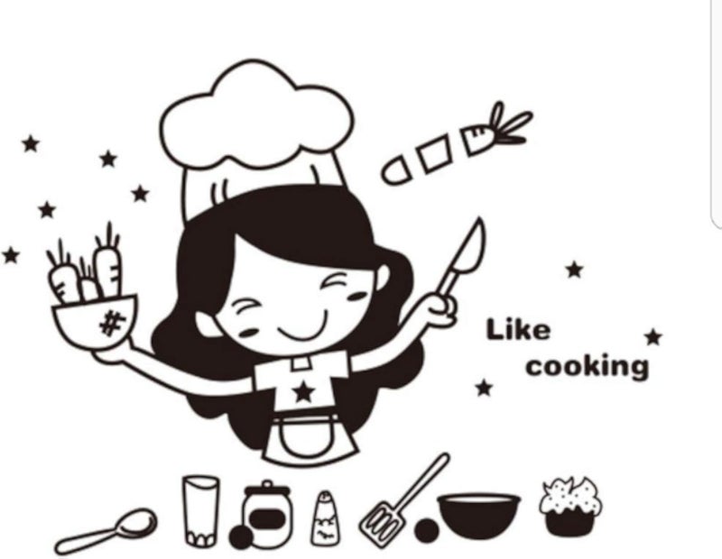 Proof Wall Sticker/Cooking Girl for Kitchen