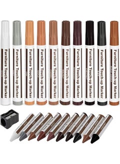 Set of 21 Furniture Repair Kit with Touch-up Marker, Touch Up Fillen Sticks and Sharpener