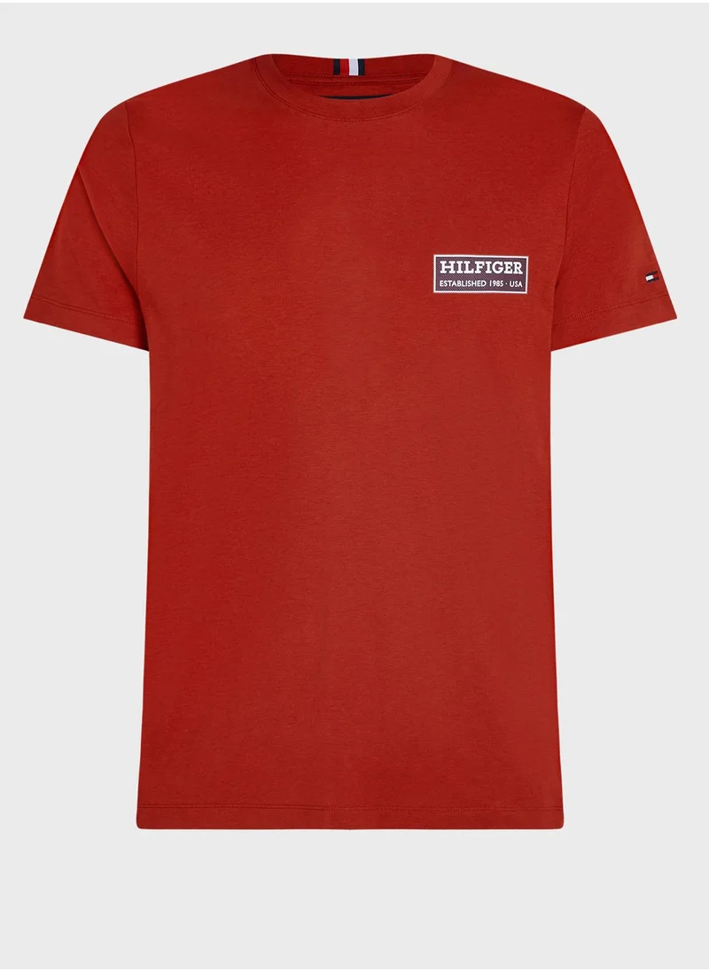 TOMMY HILFIGER Logo Badge Crew Neck T-Shirt