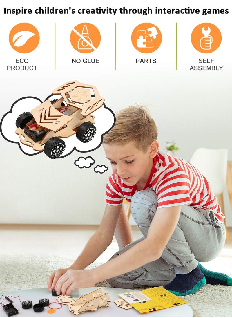 عربست 5 في 1 مجموعات STEM للأطفال من سن 4-10، مشاريع علمية لبناء السيارات، ألعاب تعليمية للأعمار من 4-13، ألغاز خشبية ثلاثية الأبعاد، هدايا أعياد ميلاد للأولاد والبنات من 4 إلى 13 عامًا  - Image 4