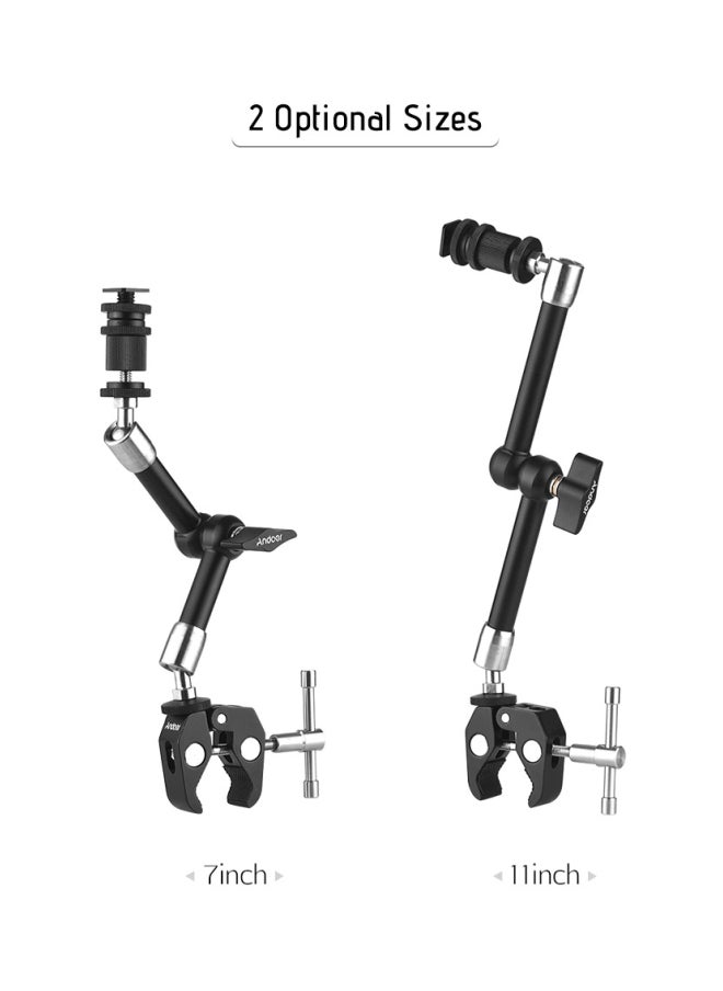 Generic Stainless Steel Articulating Friction Arm With Adjustable Super Rod Clamp Black/Silver  - Image 3