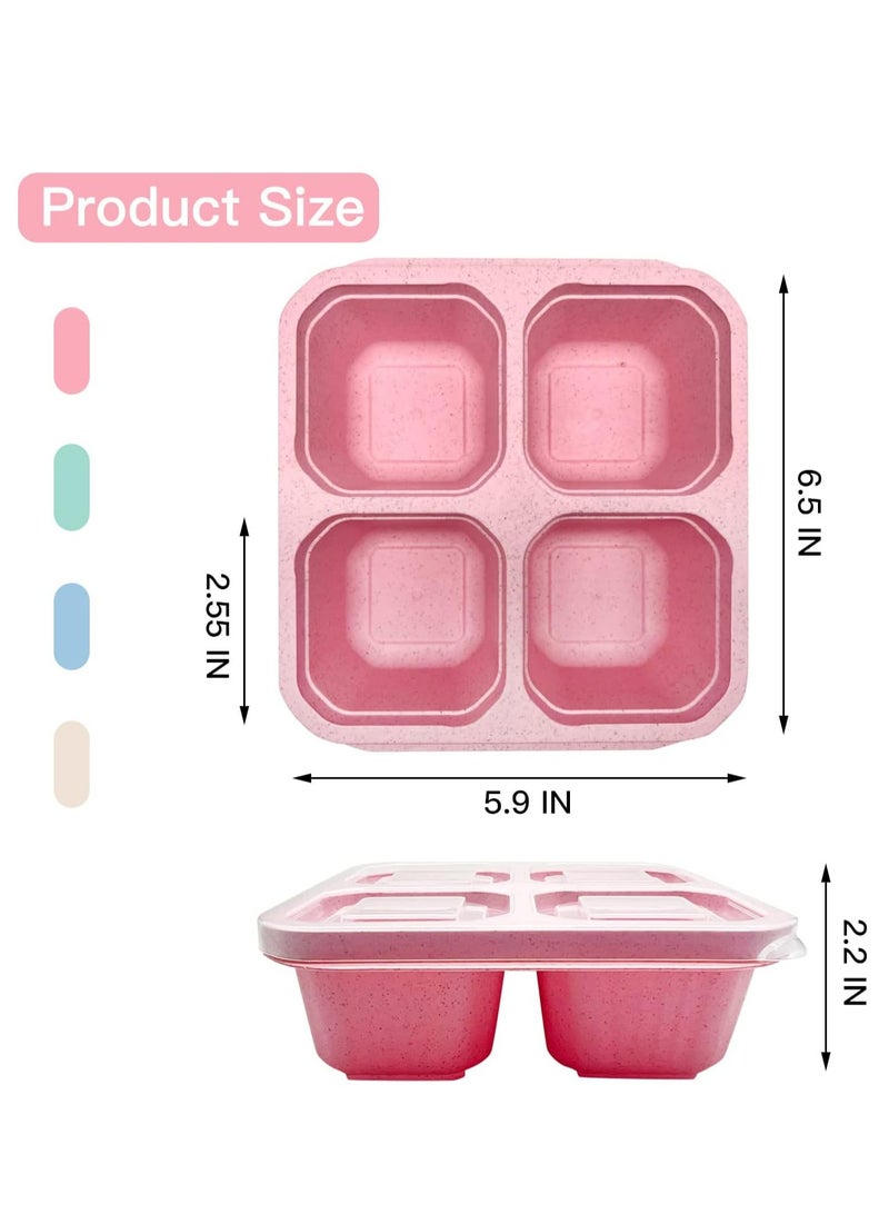 إسكدنيا حزمة من 4 صناديق البينتو للوجبات الخفيفة صناديق الغداء مستودعات لتقسيم الطعام للعمل والسفر والمدرسة - Image 2