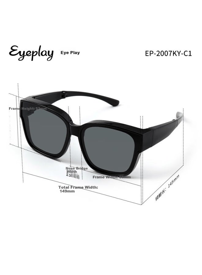 Eyeplay Folding Sungl Clip-on, Polarized For Women And Men, Driving Gl For Nearsightedness, Model 2007 C1