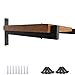 OVOV 2 Pcs Steel Heavy Duty Shelf Brackets Wall Mounted Industrial Metal Shelf Supports Matte Black 12 Inches - Image 2