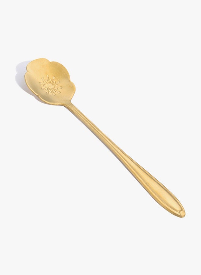 Stainless Steel Spoons Set, 4 Creative Long Spoons, Stainless Steel Cherry Blossom Spoon, Flower Coffee Spoon, Golden Flower Spoon - Image 5