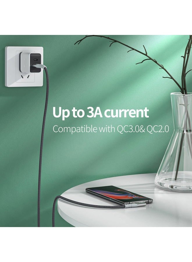 Fasgear 10ft USB C to USB A Cable 2 Pack Long 3A Fast Charging Type C Charger Cord Braided Right Angle Data Sync Compatible for PS5 Controller/Sam-Sung A34/Galaxy S23 Note 10/Moto G/TCL 30 SE - Image 4