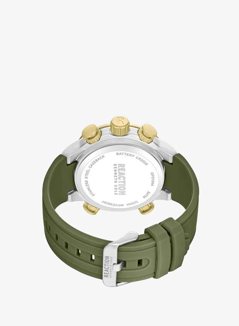 Kenneth Cole Reaction green Black Dial Green Silicone Strap Analog-digital Watch for Men, 56.2mm for Men | Best Price UAE