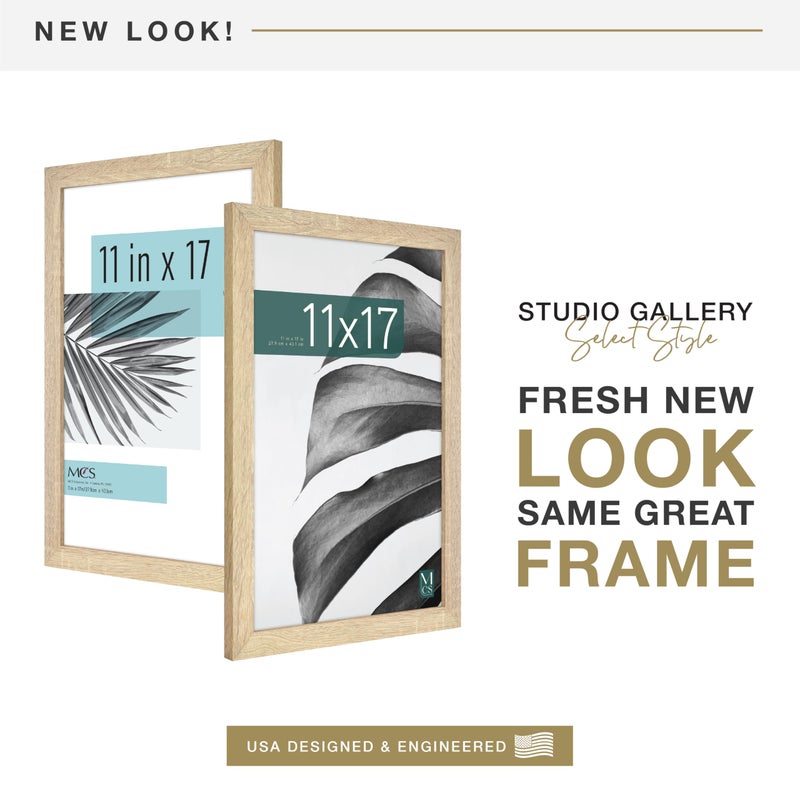 أم سي أس MCS Studio Gallery 11x17 Picture Frame Natural Woodgrain Rectangle Photo Frame for Photo Photo Posts & Art Prints (1 pack) - Image 2