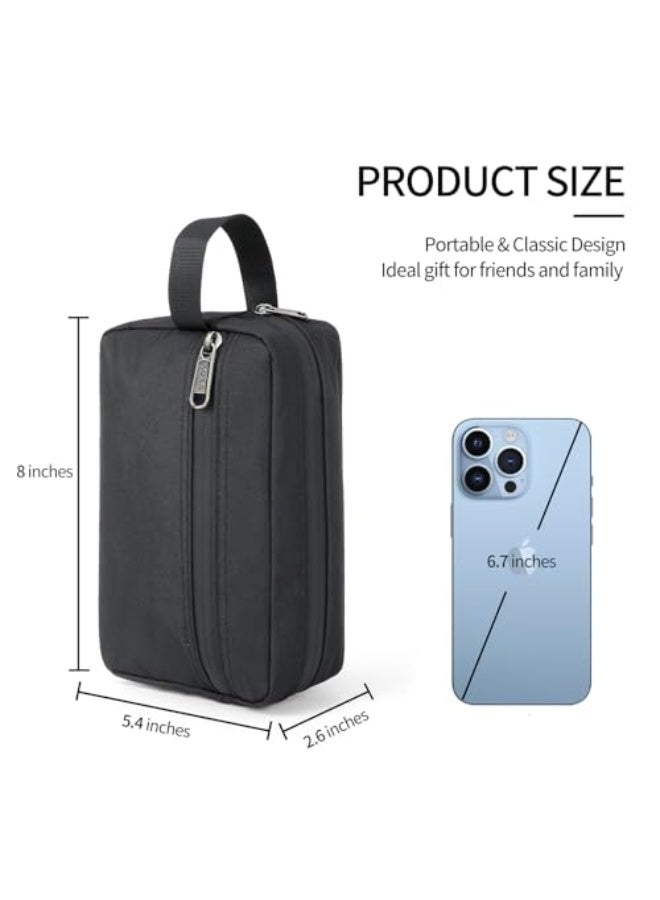 حقيبة مرحاض للرجال، حقيبة أدوات دوارة معلقة للسفر للرجال النساء، حقيبة سفر للرجال لحلاقة الحقيبة لملحقات المرحاض (أسود) - Image 2