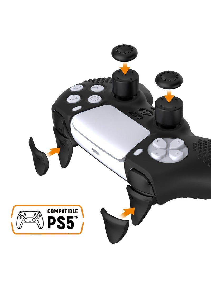 P5 Controller Handle Protection Set, Silicone Protective Shell Controller Cover for PlayStation 5 Console (Disc Version) Black - Image 2