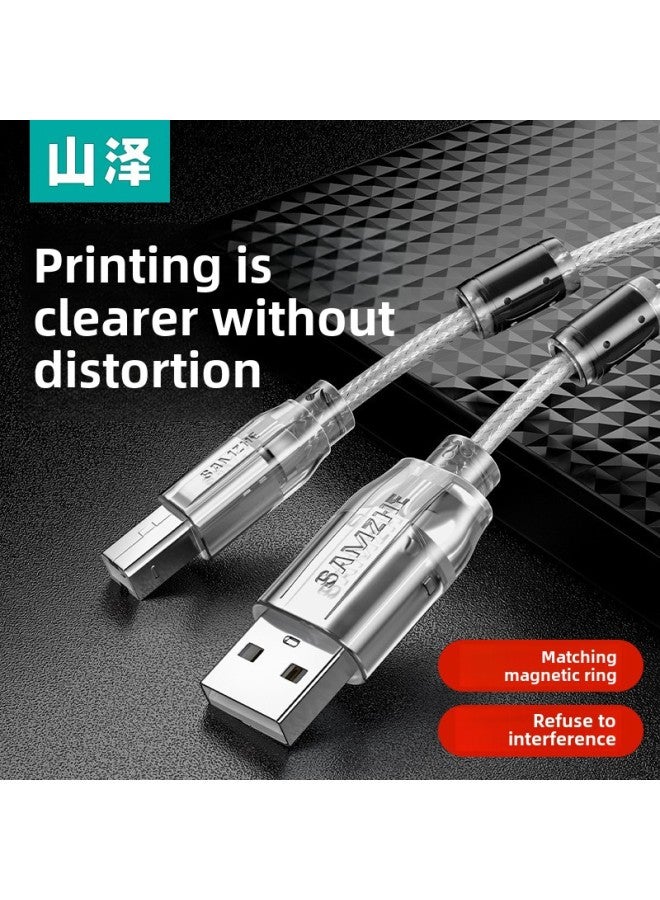 Yamazawa Printer Data Cable Connection Lengthened Usb Computer Extension To Square Mouth 10 M 2 Suitable For Canon HP-Color:2.0/uk Series (transparent White Printing Line)-Line Length:3 M - Image 2
