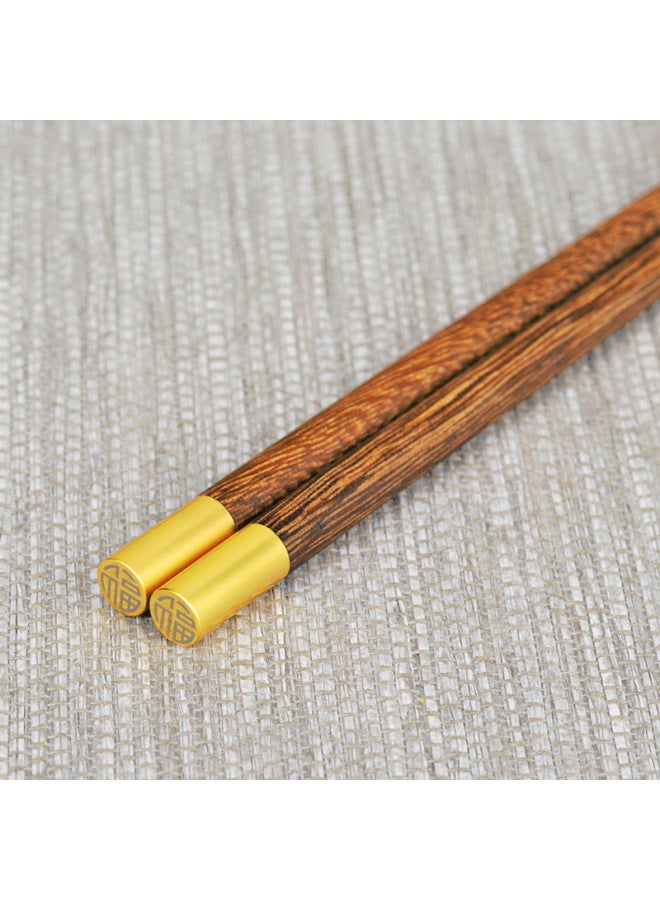 18/21cm Children's Chopsticks Chicken Wings Wooden Chopsticks Red Sandalwood Chopsticks Solid Wood Household Children's Chopsticks Fu Chopsticks Garden-Color:19cm Garden Top Fortune  - Image 4