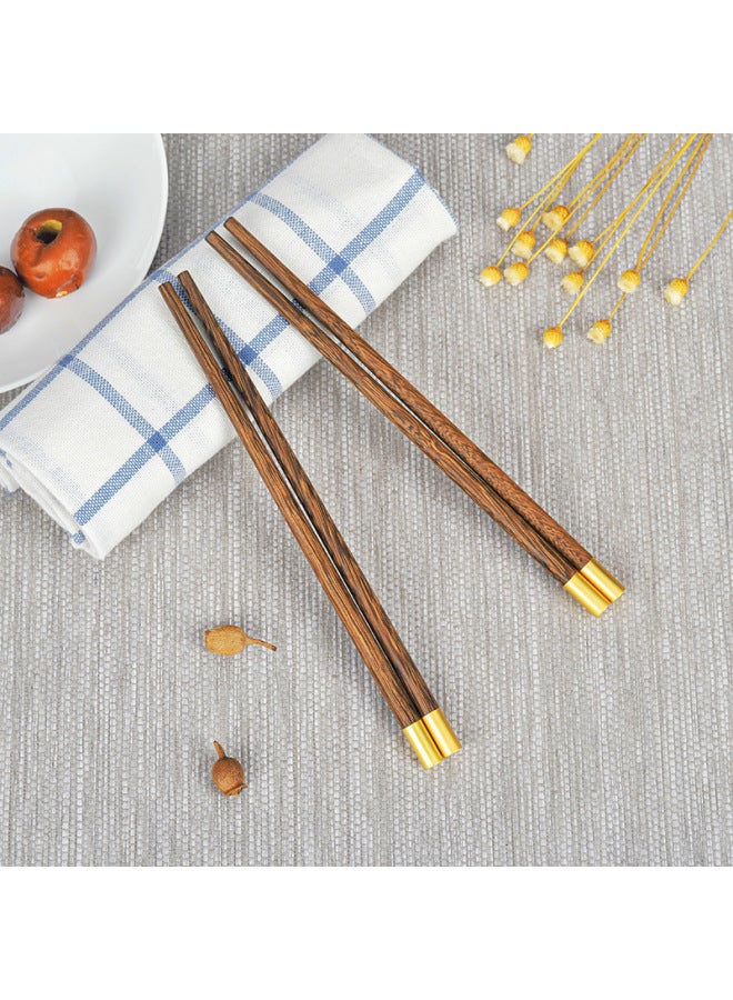 18/21cm Children's Chopsticks Chicken Wings Wooden Chopsticks Red Sandalwood Chopsticks Solid Wood Household Children's Chopsticks Fu Chopsticks Garden-Color:19cm Garden Top Fortune  - Image 1
