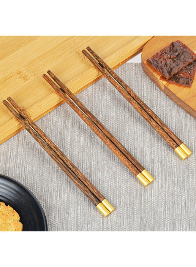 18/21cm Children's Chopsticks Chicken Wings Wooden Chopsticks Red Sandalwood Chopsticks Solid Wood Household Children's Chopsticks Fu Chopsticks Garden-Color:19cm Garden Top Fortune  - Image 2