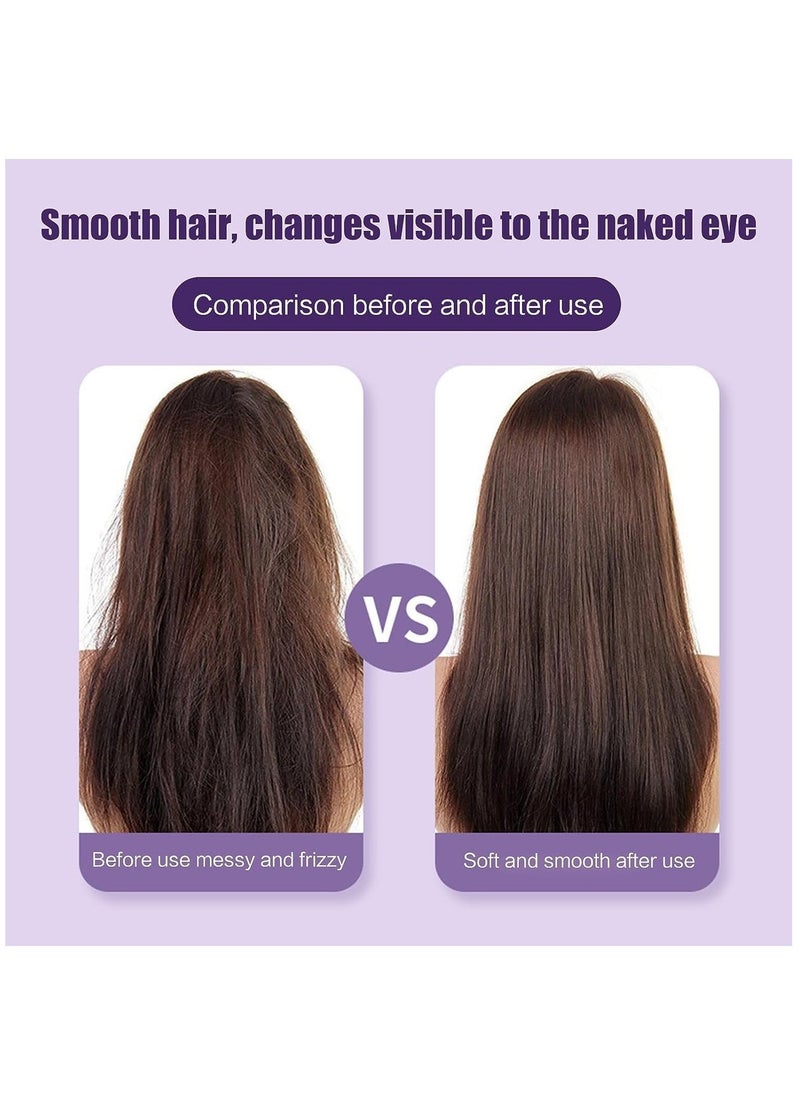 ELTRAZONE Rechargeable Mini Hair Straightener, Portable Cordless Hair Straightener,Electric Hot Comb Hair Straightener, Negative Ion Hair Straightener Brush, Travel Flat Iron for Hair Mini Cordless (Purple) - Image 3