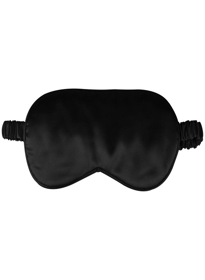 CREHODEC 1 Pack Sleep Mask, Silk Eye Mask with Elastic Strap, Blindfold, Soft Silk Sleeping Mask for Girls, Women, Men (Black - Image 1