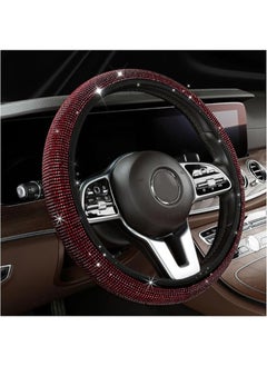 Generic Steering Wheel Cover, 83cm Diamond Crystal Car Wheel Protector for Women Girls, Steering Wheel Decoration Accessories Anti-slip Screws 