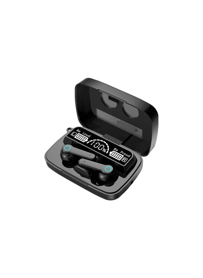 TWS - M19 TWS 5.1 Wireless Bluetooth In-Ear Earphones with Large Digital LED Display and Touch Control with Mini Flashlight - Image 1