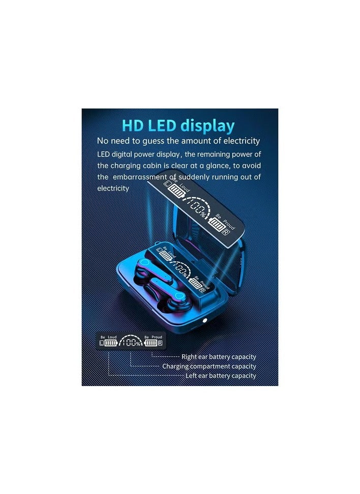 TWS - M19 TWS 5.1 Wireless Bluetooth In-Ear Earphones with Large Digital LED Display and Touch Control with Mini Flashlight - Image 1