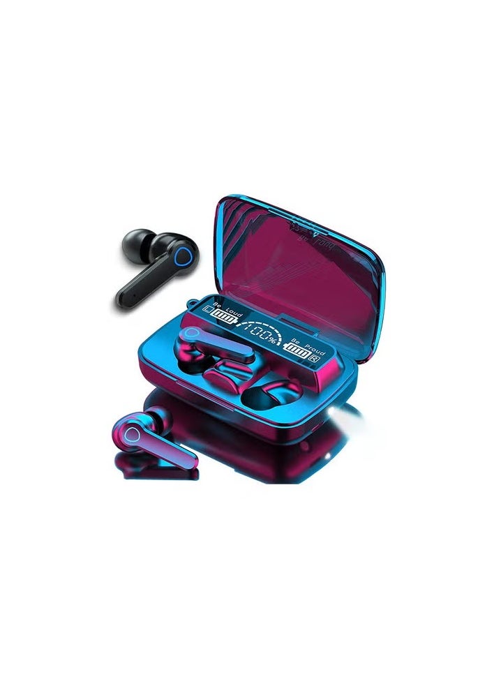 TWS - M19 TWS 5.1 Wireless Bluetooth In-Ear Earphones with Large Digital LED Display and Touch Control with Mini Flashlight - Image 1