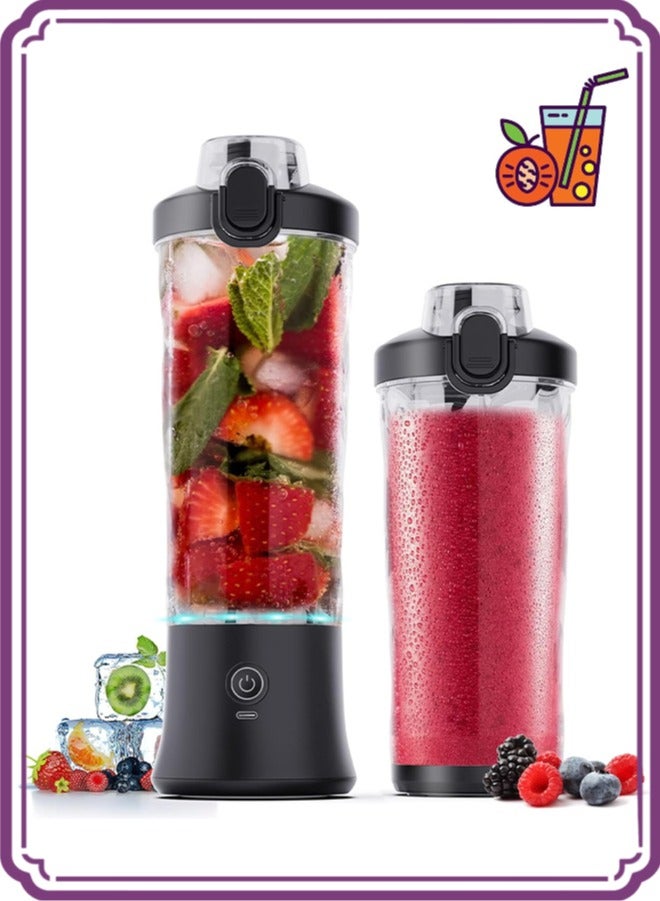 أبيكس خلاط محمول، خلاط شخصي هز وانزلاق، خلاط صغير قابل لإعادة الشحن،600ML، مع غطاء سفر للمنزل/المطبخ/صالة الألعاب الرياضية ,الأبحاث المتعلقة ب محمول عصارة الفاكهة خلاط  - Image 1