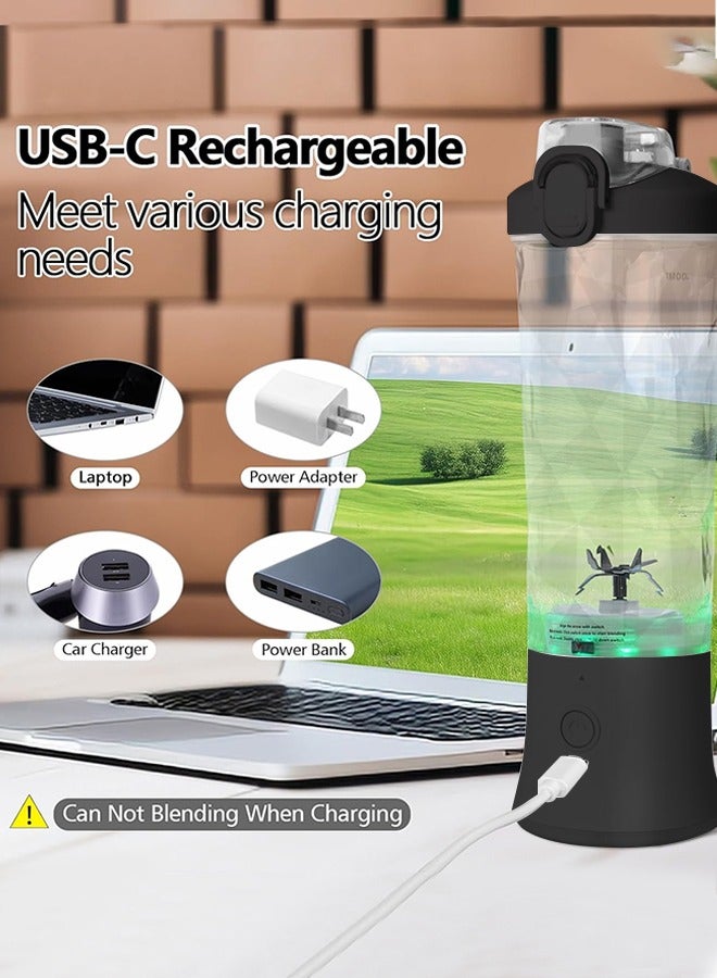 أبيكس خلاط محمول، خلاط شخصي هز وانزلاق، خلاط صغير قابل لإعادة الشحن،600ML، مع غطاء سفر للمنزل/المطبخ/صالة الألعاب الرياضية ,الأبحاث المتعلقة ب محمول عصارة الفاكهة خلاط  - Image 5