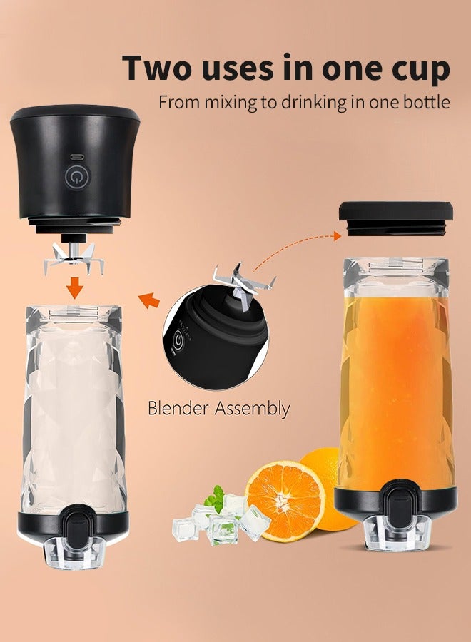 أبيكس خلاط محمول، خلاط شخصي هز وانزلاق، خلاط صغير قابل لإعادة الشحن،600ML، مع غطاء سفر للمنزل/المطبخ/صالة الألعاب الرياضية ,الأبحاث المتعلقة ب محمول عصارة الفاكهة خلاط  - Image 4