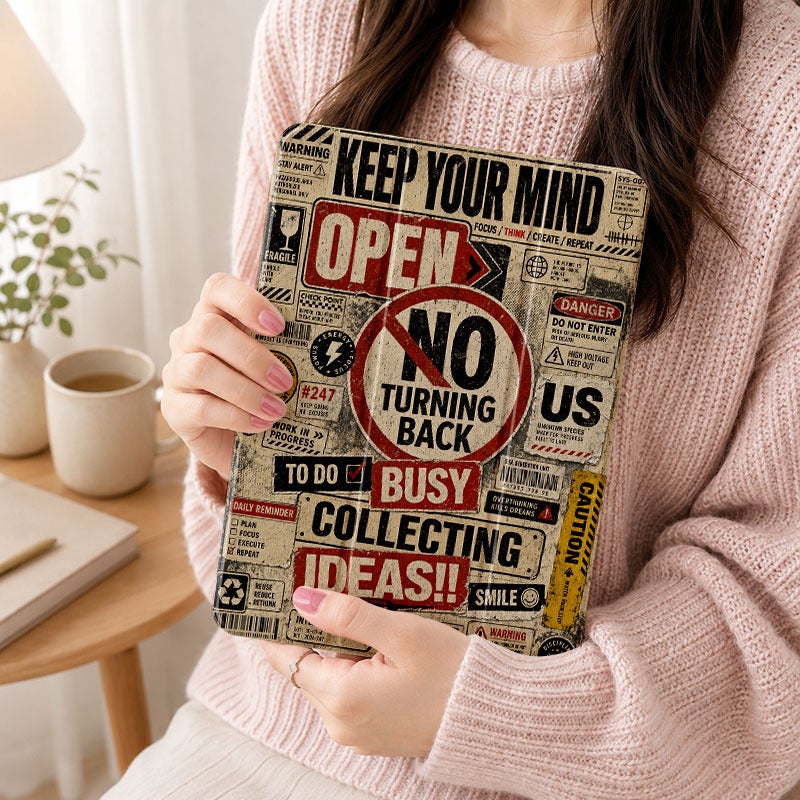 Tablet Case for Samsung Galaxy Tab, Street Warning Sticker Collage, Galaxy Tab Clear Case for S6 S7 S8 S9 S10 Lite FE Plus A8 A9+ A11+, Suitable for 10.4 10.5 11 12.4 inch Lightweight Clear Protective with Stand - Image 5