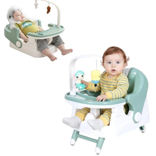 Metreno 2in1 Baby Feeding Chair for 0 to 5 Years Multi-Functional Bathing & Booster Seat Kids Shower Chair with Tray High Chair for Baby Toddlers Children Eating Baby Chair Plastic (Green) - Image 1