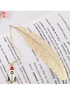 Y&D Bookmarks, 2 Pack Handmade Metal Feather Pendant Gifts Book Markers for Kids, Men, Lovers, Teens Boys Girls (Gold Key and Space Rocket)  - Image 3