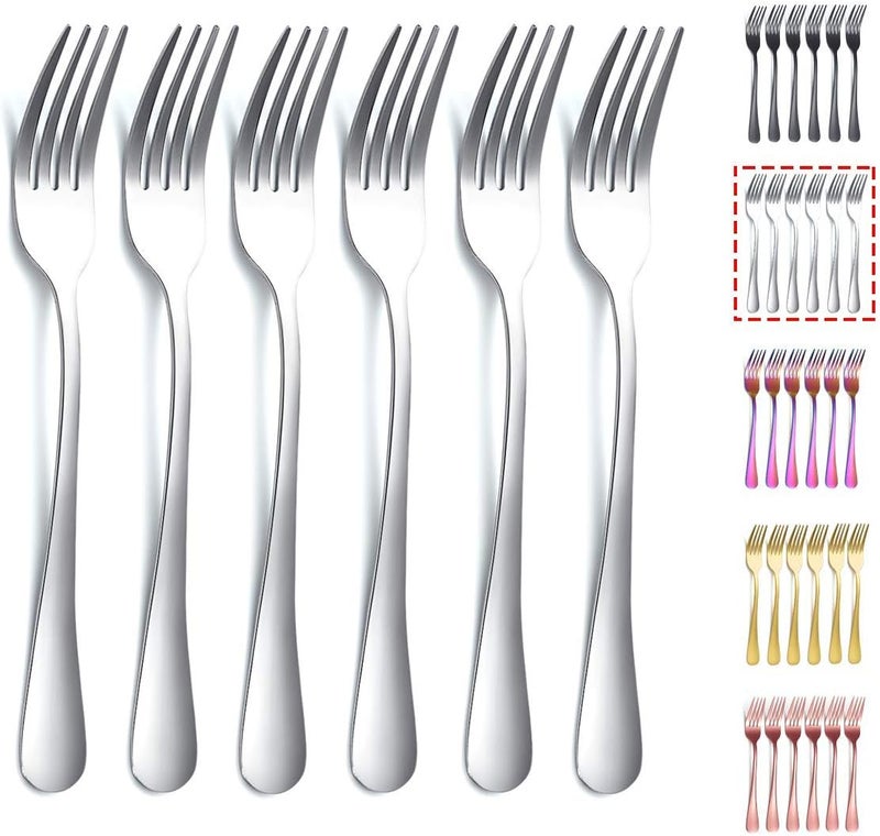 Kyraton Dinner Fork 6 Pieces, Stainless Steel 8.17 Inch Forks Silverware, Table Forks Set of 6 - Image 1