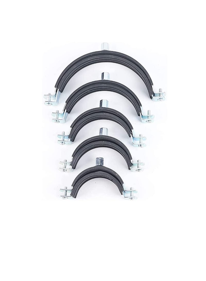 Heavy Duty Adjustable Two-screw Pipe Galvanized Iron (GI) Clamp with Rubber Lined or Unlined for Wall Ceiling Mount Pipe Supports, Split Ring Hanger (3 Inch, Pack of 5)  - Image 3