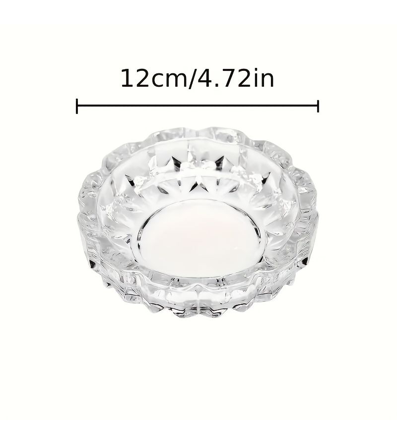 1pc Art Deco Round Glass Ashtray Elegant Reticulated Design Versatile Indoor Outdoor Use Easy Clean - Image 3