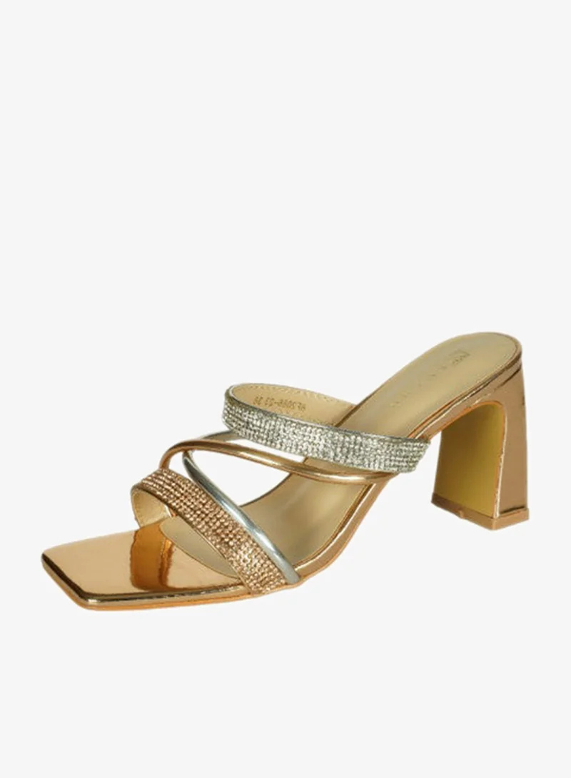 Zayna Silver 221-127 Zayna Ladies  High Block Heel Slip on 6F2086-23 Silver for Women | Best Price UAE
