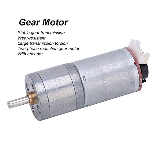 Hyuduo GA25-370 Gear Motor DC with Speed Encoder, Stainless Steel High Torque Electric Micro Speed Reduction Geared Motor Brush DC Motors Reducer Copper (DC12V 100RPM) - Image 5