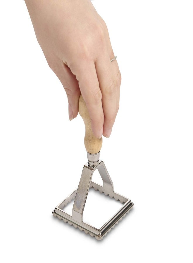 Fante's Fantes Ravioli Maker Stamp Set, Square Stamp with Wooden Handle and Fluted Edge, 2.75-Inch, The Italian Market Original since 1906 - Image 5